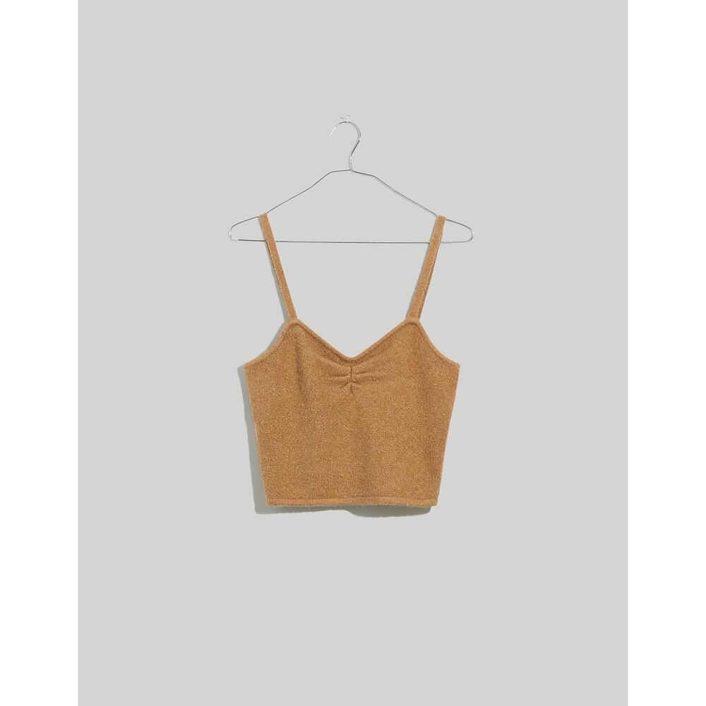 Madewell Mapleton Crop Sweater Tank in Heather Caramel Size S